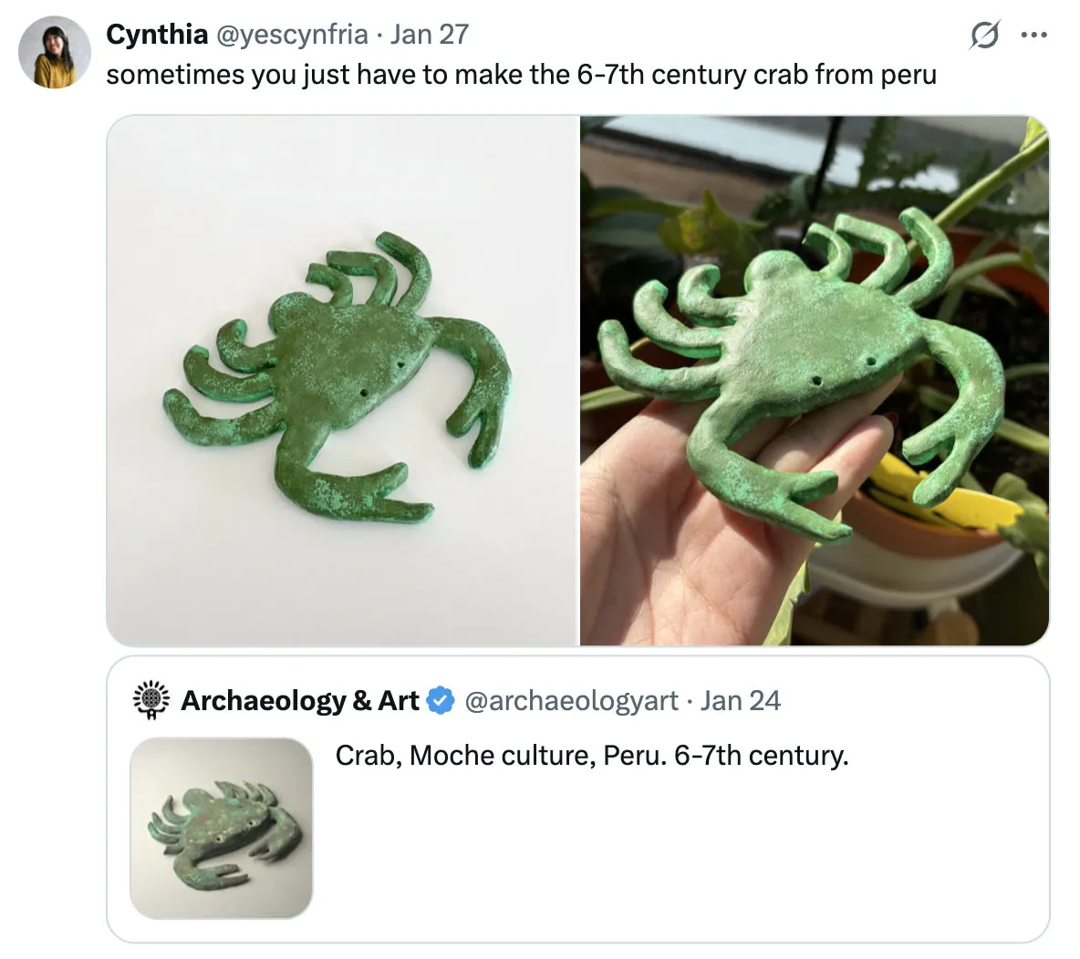 6-7th century crab from peru